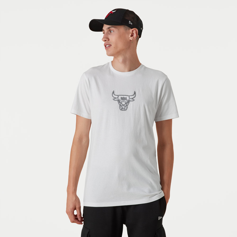 Chicago Bulls NBA Chain Stitch White T-Shirt