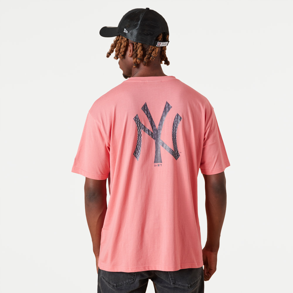 New York Yankees MLB Logo Infill Pink T-Shirt