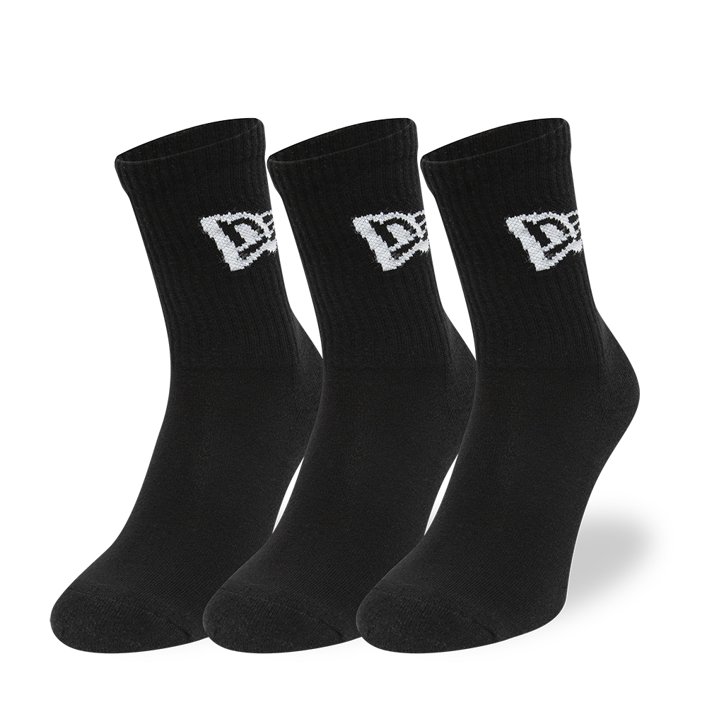 New Era Flag 3 Pack Crew Black Socks