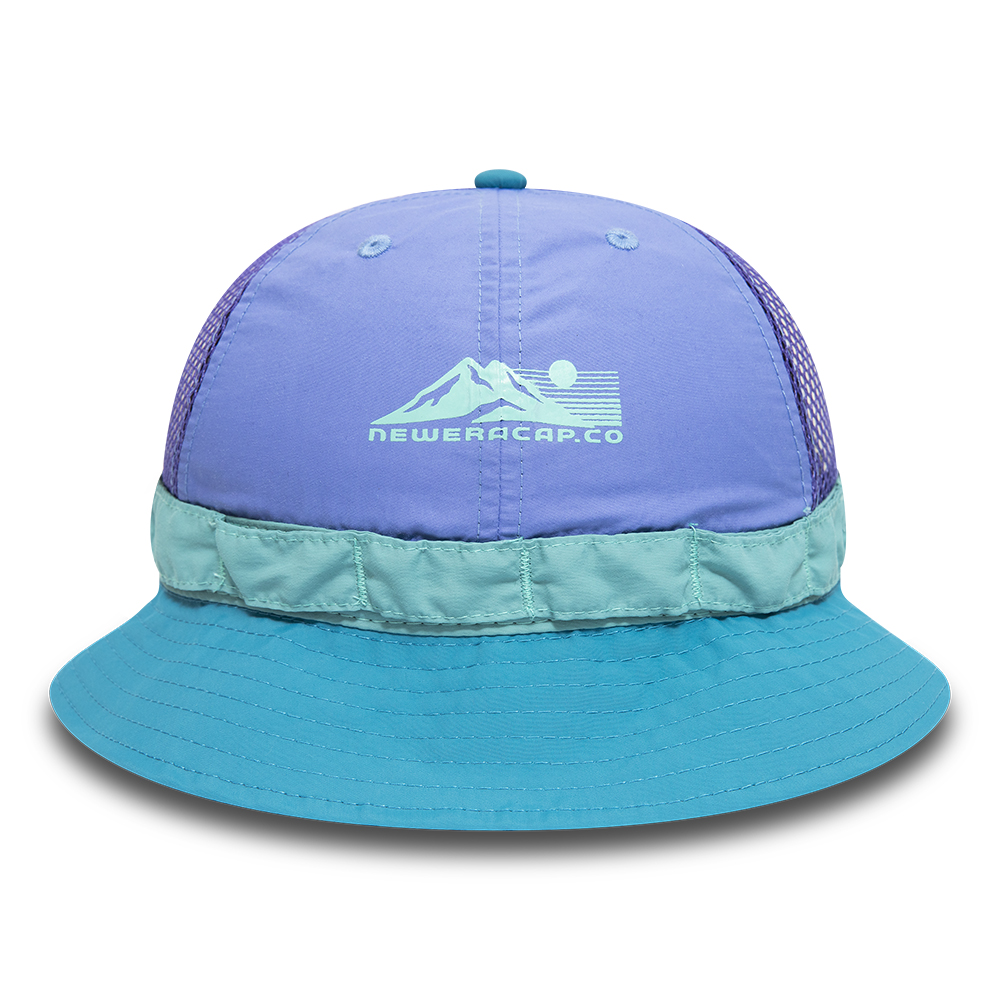 New Era Nylon Colour Block Purple Explorer Bucket Hat