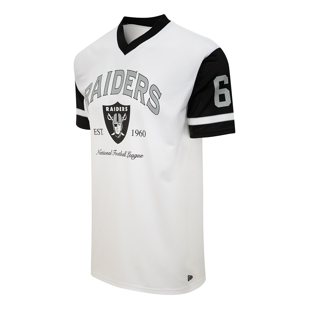 Las Vegas Raiders NFL Mesh Logo White Oversized T-Shirt