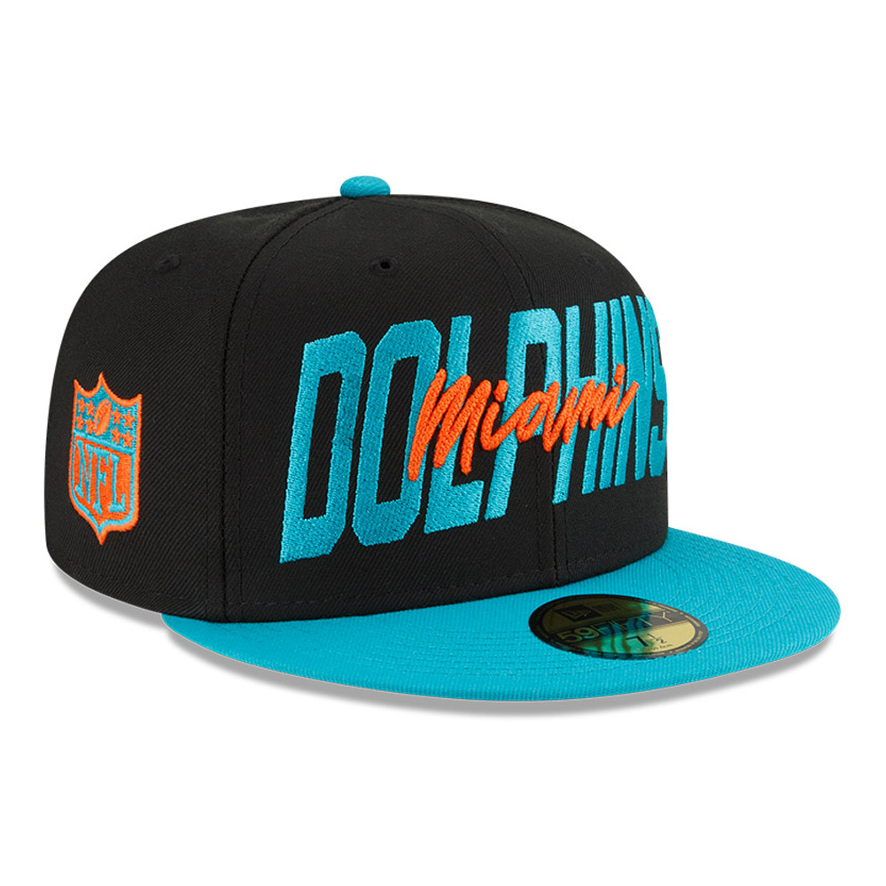 Miami Dolphins NFL Draft Black 59FIFTY Fitted Cap