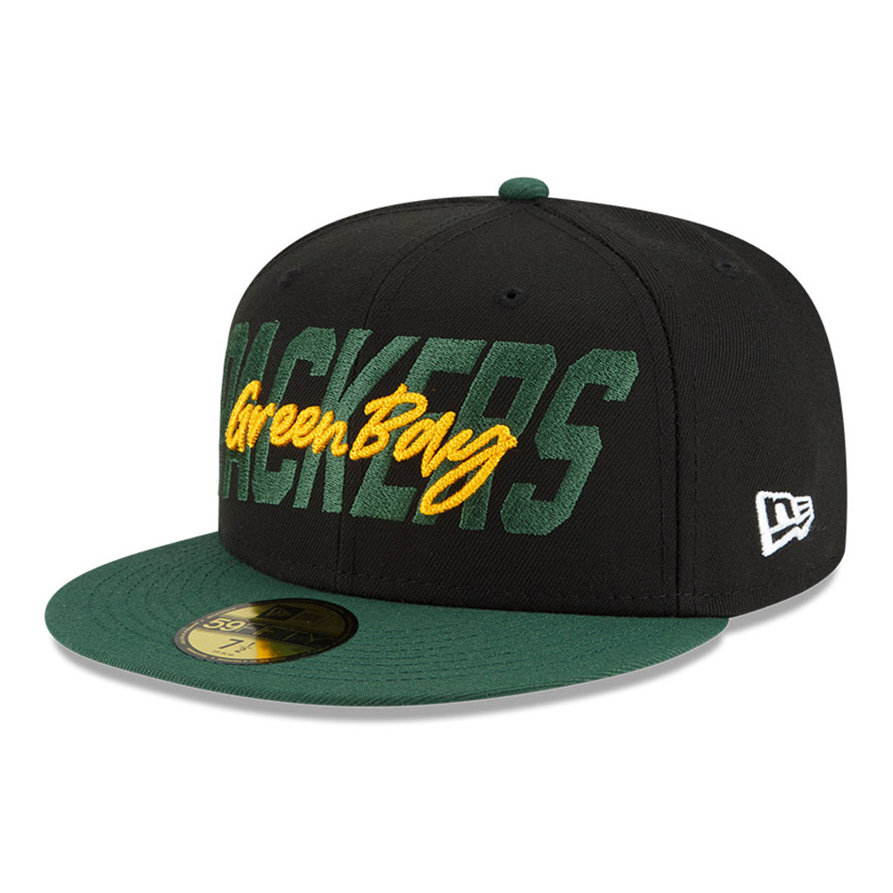 Green Bay Packers NFL Draft Black 59FIFTY Fitted Cap