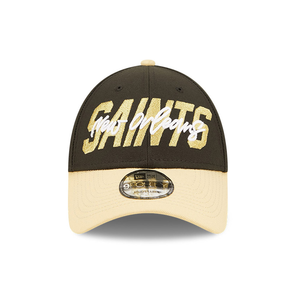 New Orleans Saints NFL Draft Black 9FORTY Adjustable Cap