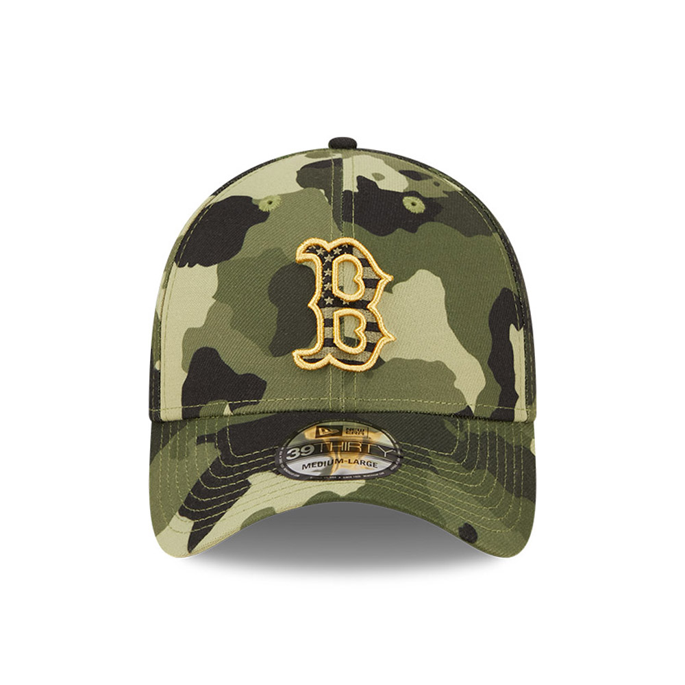 Boston Red Sox MLB Armed Forces Camo 39THIRTY Stretch Fit Cap