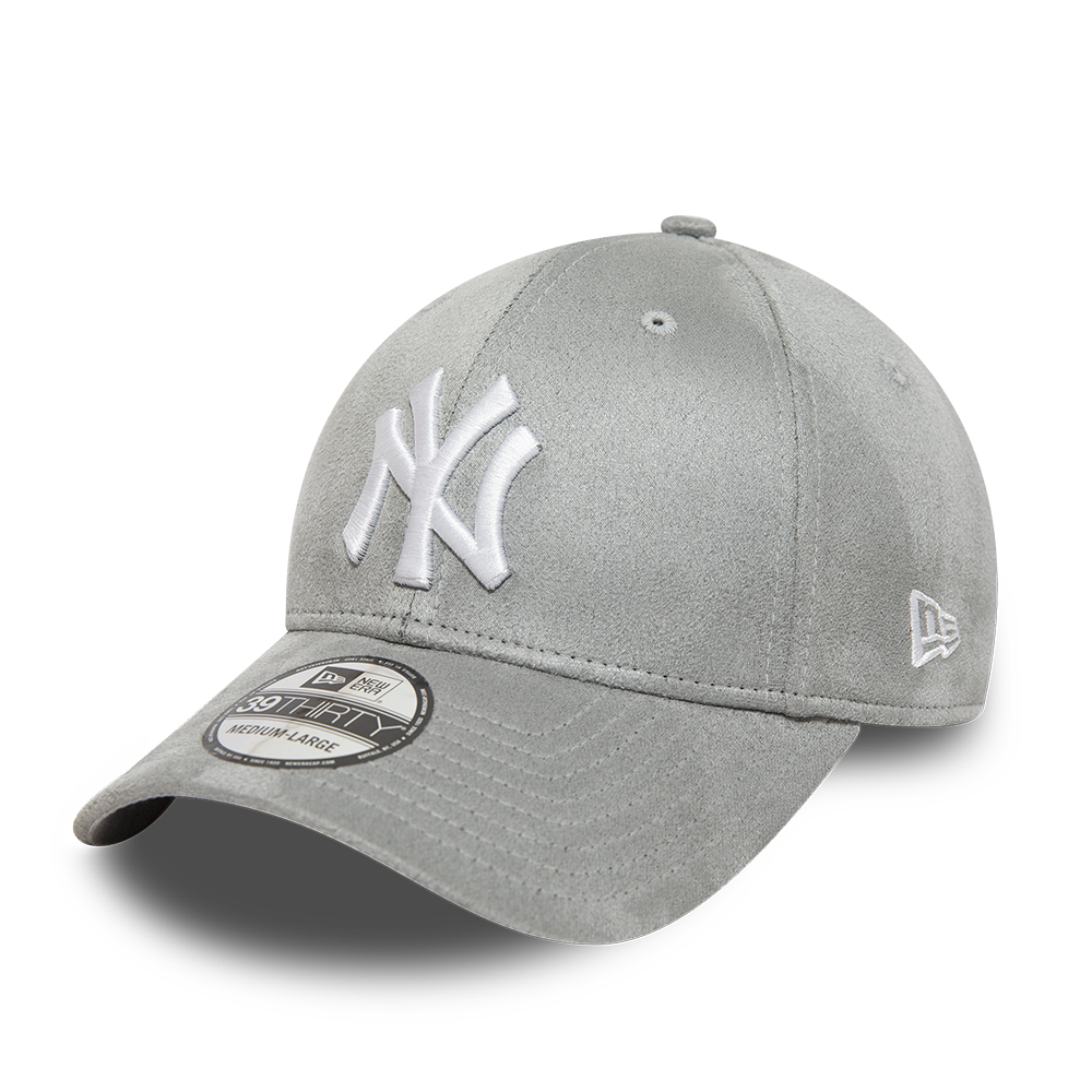 Official New Era New York Yankees MLB Suede Grey 39THIRTY Stretch Fit Cap B5963_282