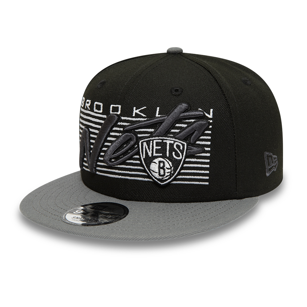 Brooklyn Nets NBA Wordmark Black 9FIFTY Snapback Cap