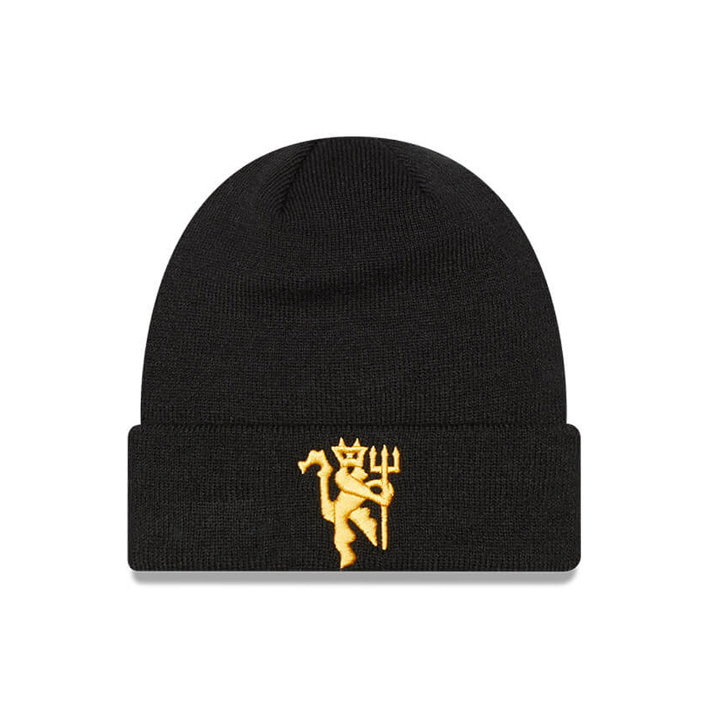 Manchester United Seasonal Black Cuff Beanie Hat