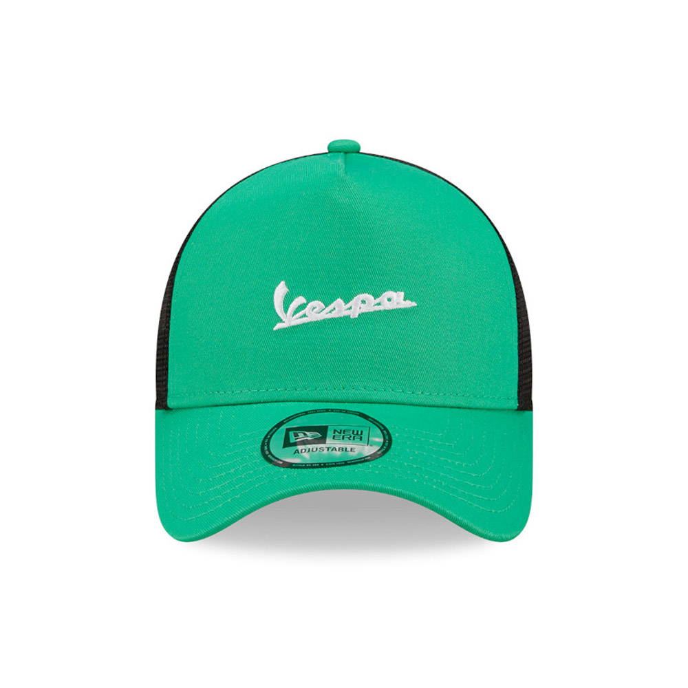 Vespa Essential Logo Green A-Frame Trucker Cap
