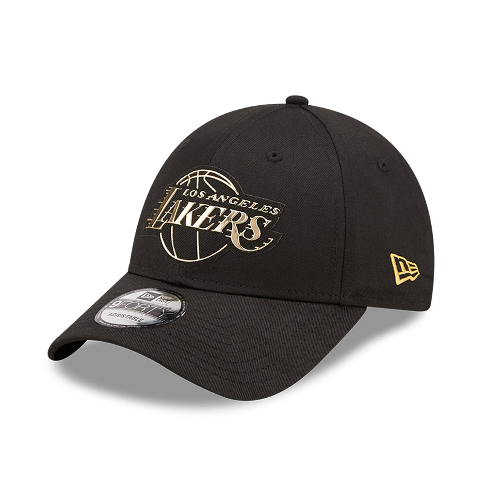 LA Lakers Foil Logo Black 9FORTY Adjustable Cap