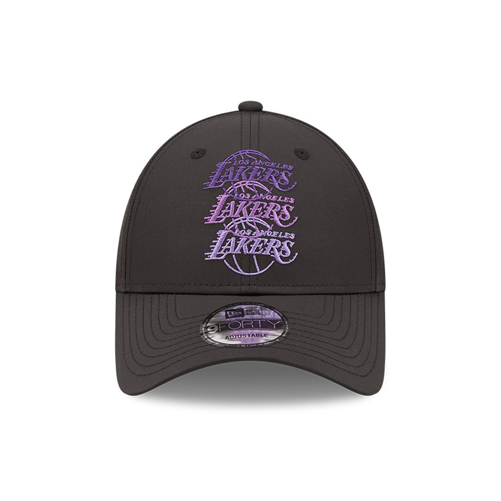 LA Lakers Stacked Logo Black 9FORTY Adjustable Cap