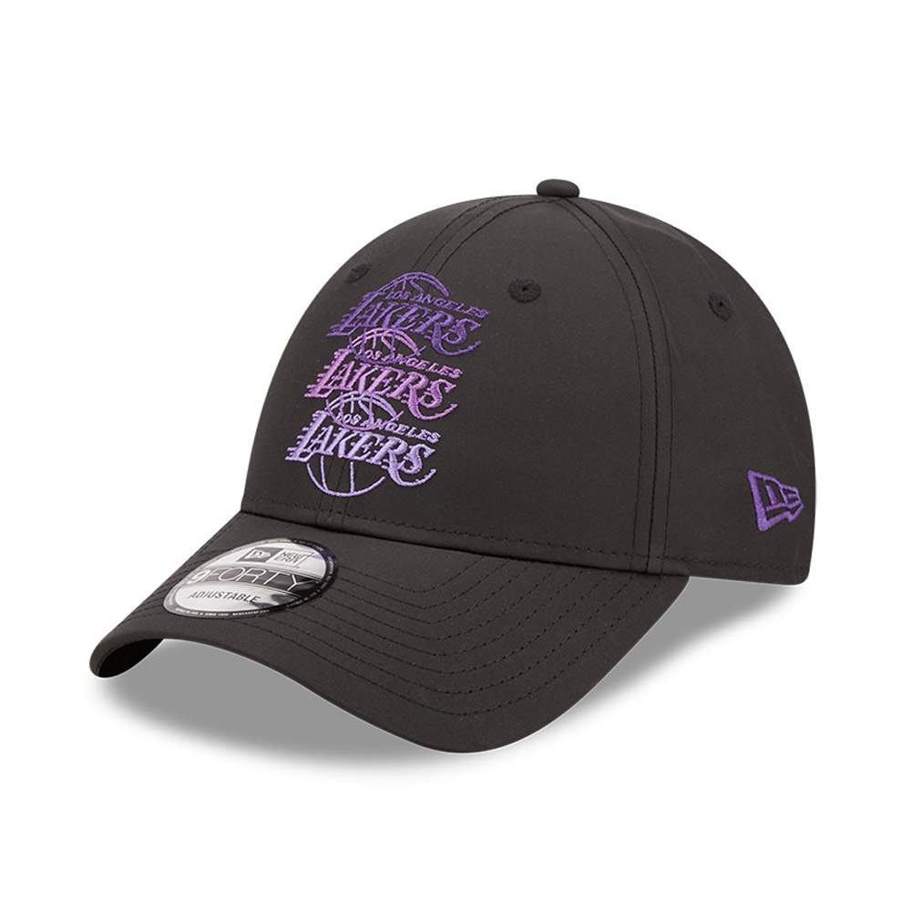 LA Lakers Stacked Logo Black 9FORTY Adjustable Cap