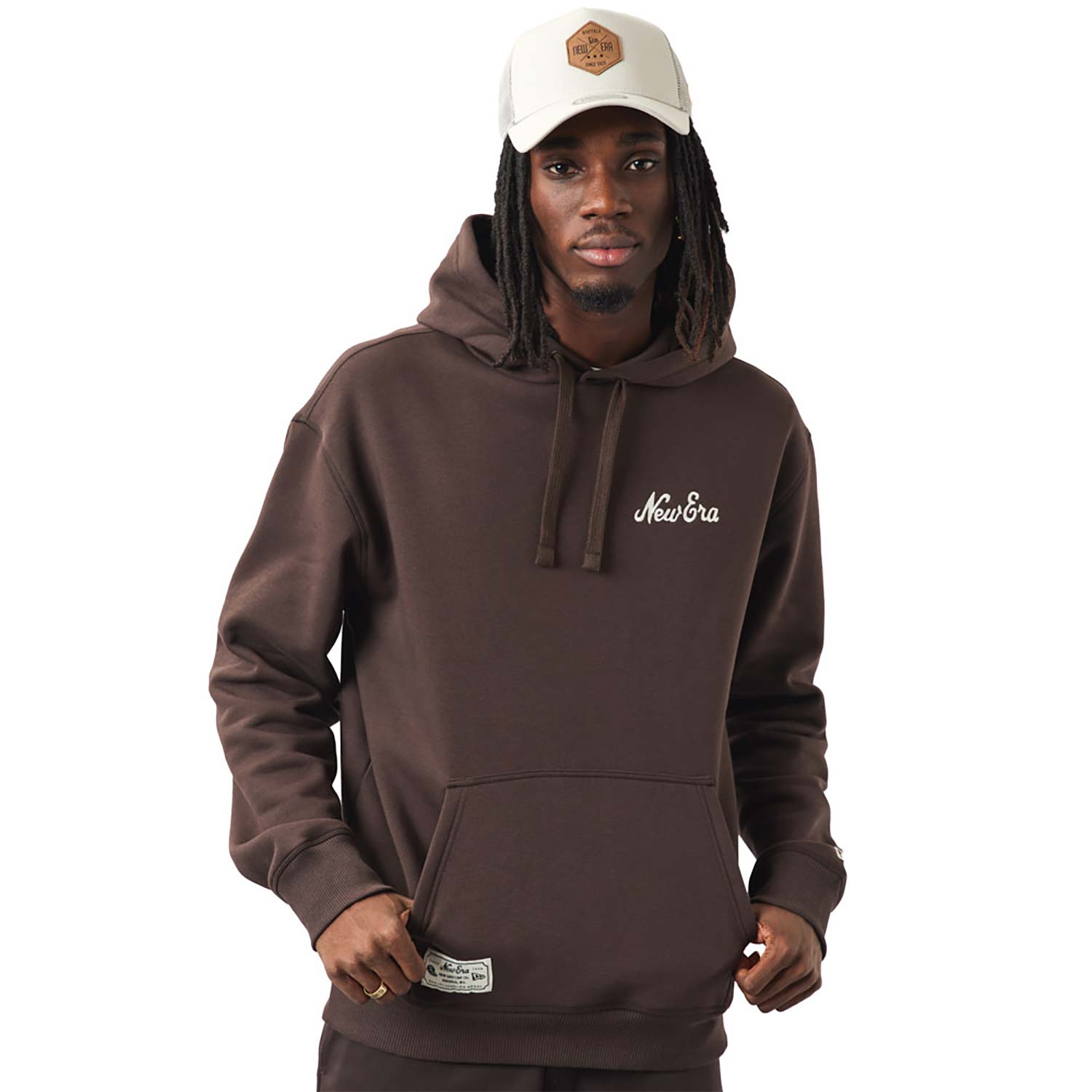 Hooded sweatshirt with oversized colour-matched camouflage embroidery