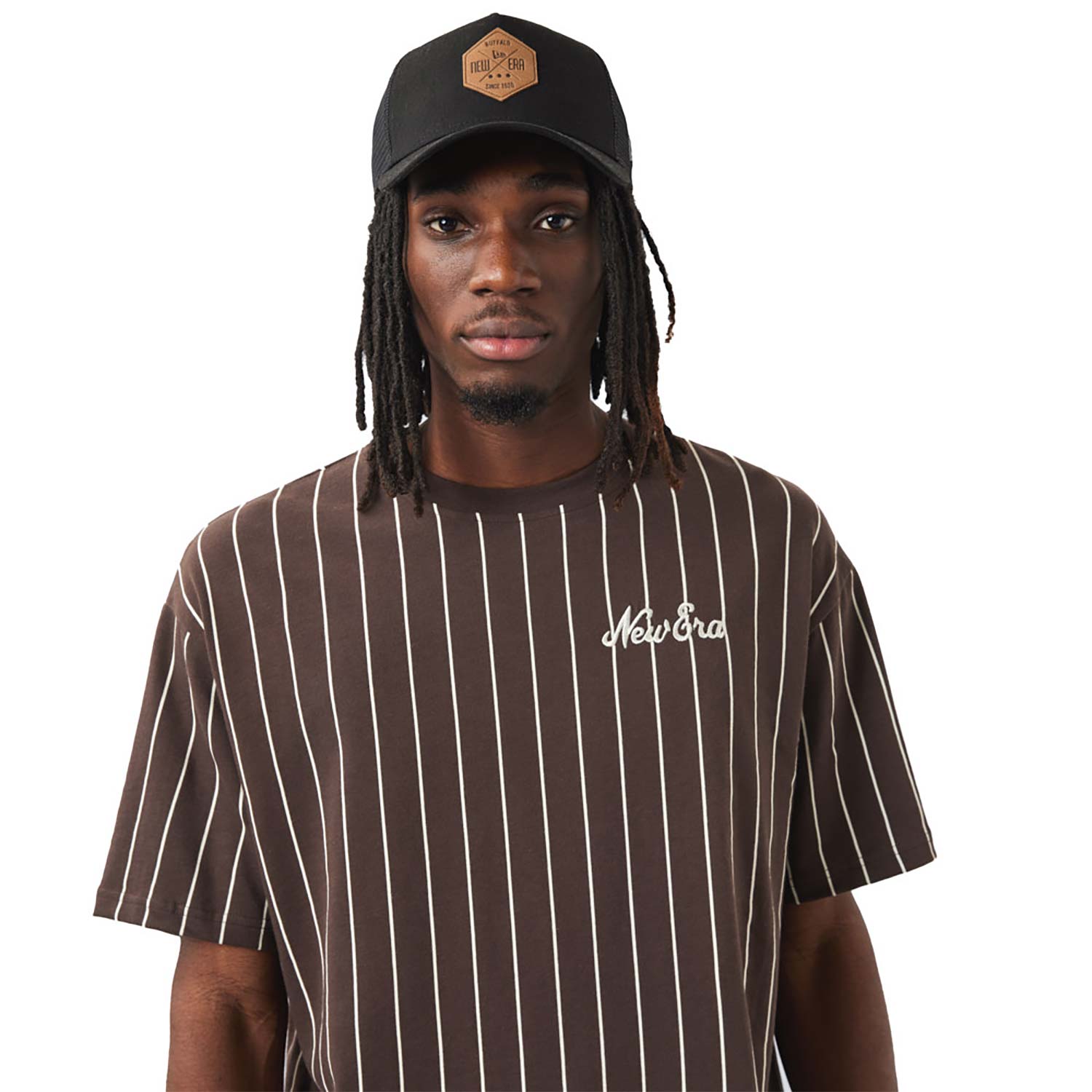 Official New Era Pinstripe Brown Suede Oversized T-Shirt B6963_471 ...