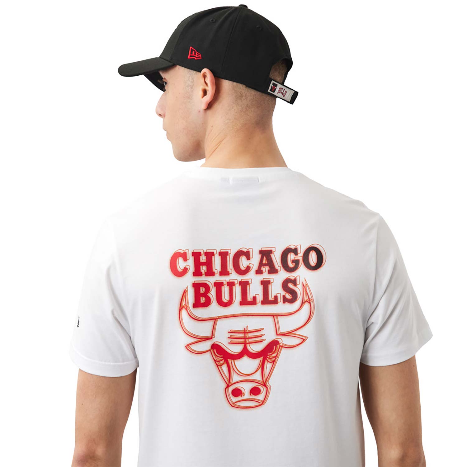 Chicago Bulls NBA Neon Fade White T-Shirt