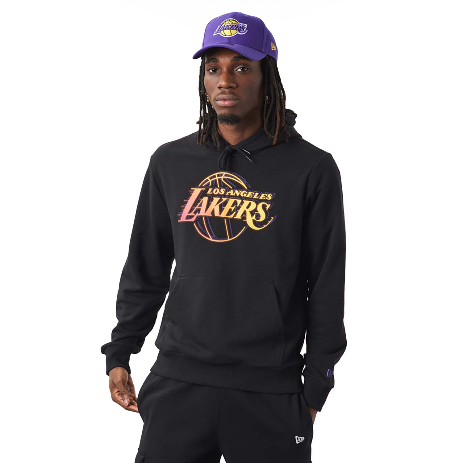 LA Lakers NBA Neon Fade Black Hoodie