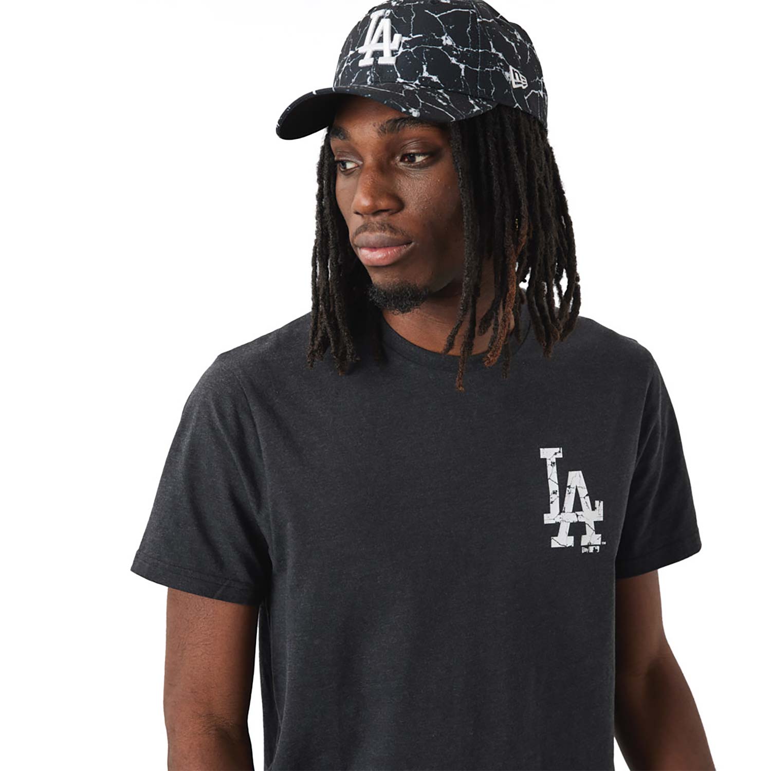 LA Dodgers Logo Infill Dark Grey T-Shirt