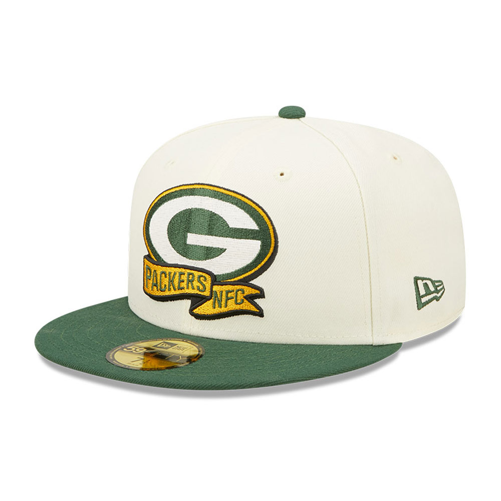 Official New Era Green Bay Packers NFL 22 Sideline Chrome White 59FIFTY ...