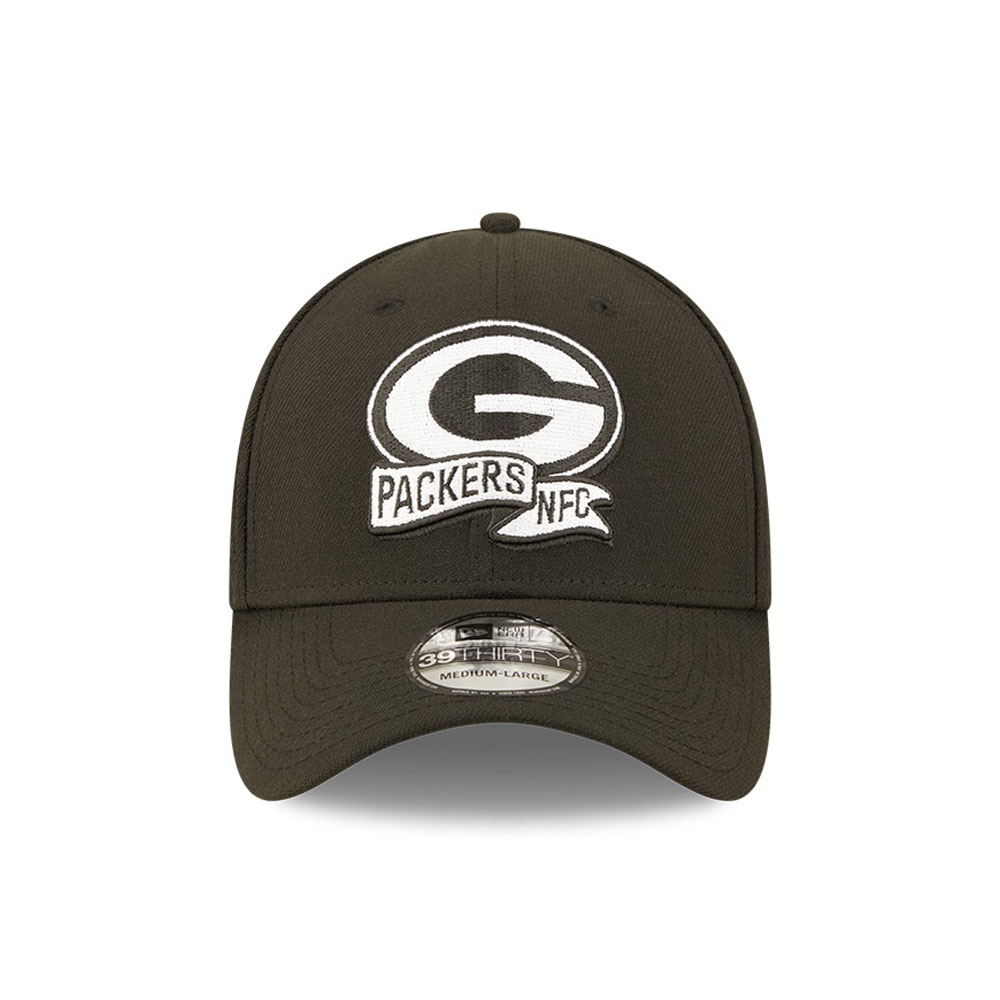 Green Bay Packers NFL Sideline 2022 Black 39THIRTY Stretch Fit Cap