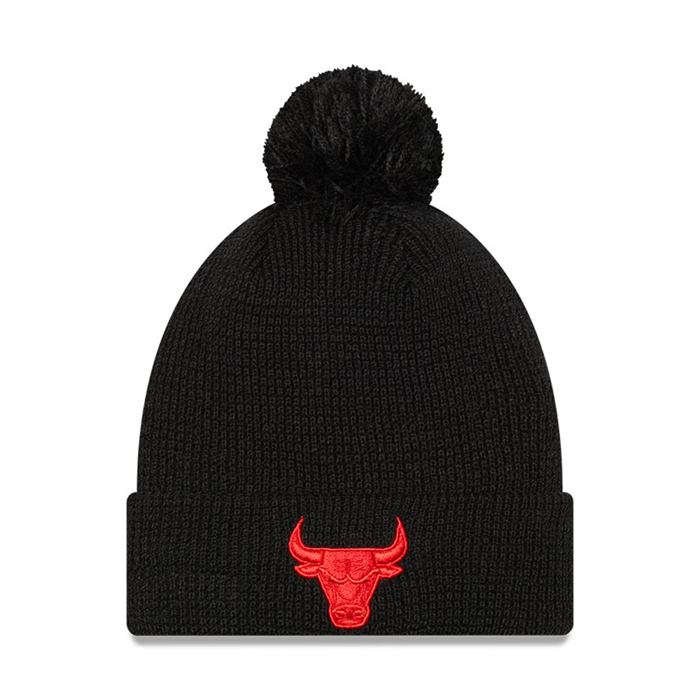 Chicago Bulls Pop Black Bobble Beanie Hat