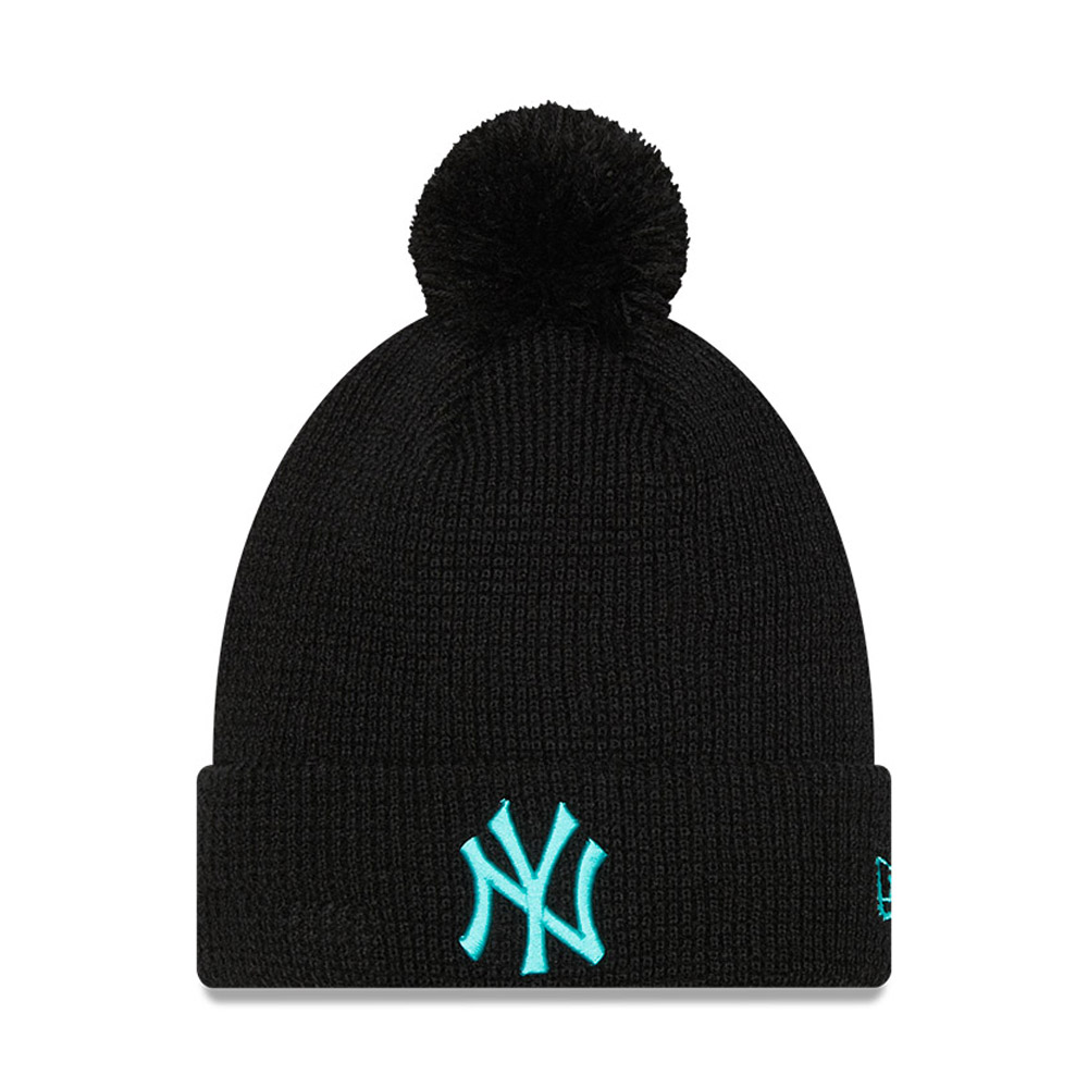 New York Yankees Pop Black Bobble Beanie Hat