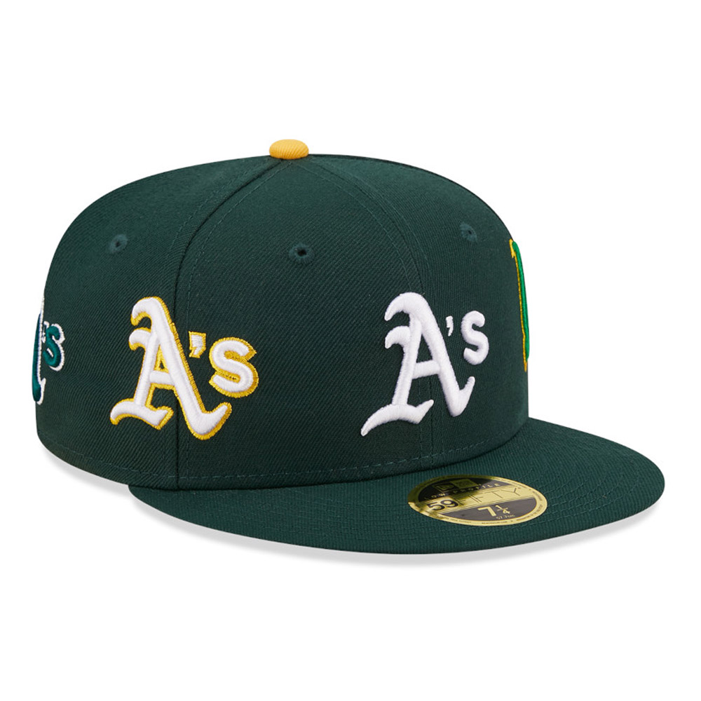 Official New Era Oakland Athletics MLB All Over Logo Dark Green Low ...