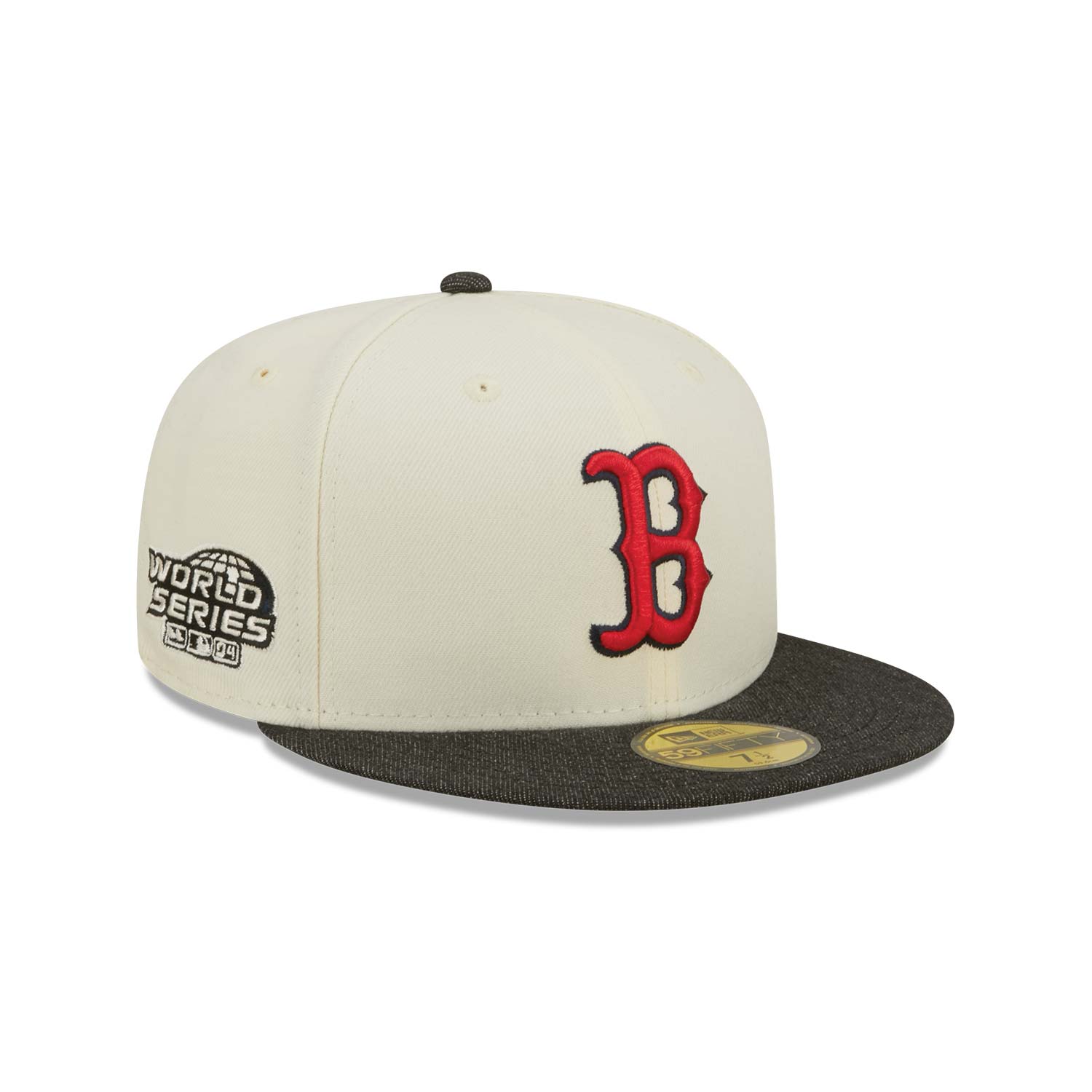 Boston Red Sox MLB Black Denim Chrome White 59FIFTY Fitted Cap
