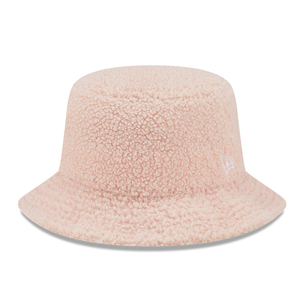 New Era Womens Pastel Pink Borg Bucket Hat
