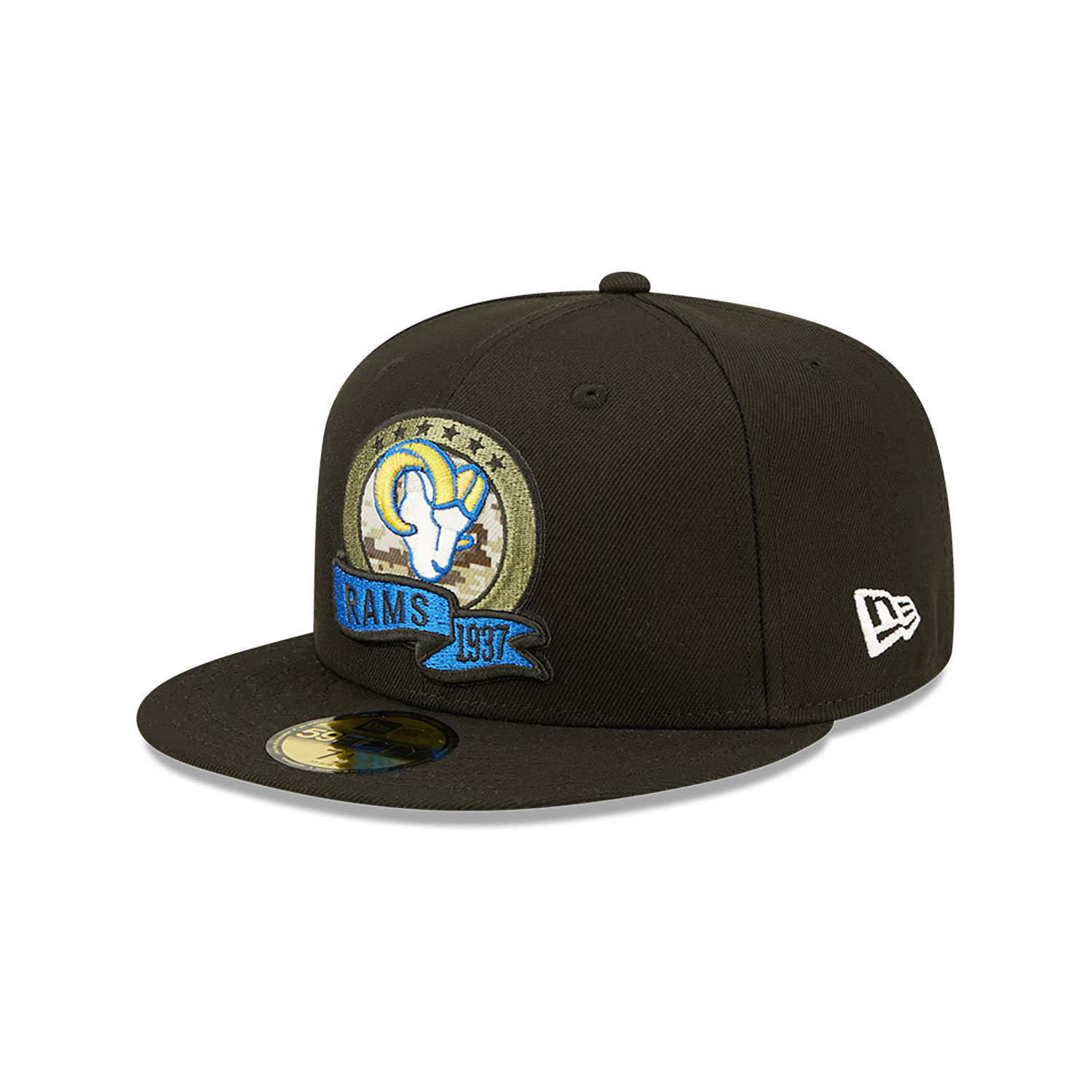 LA Rams NFL Salute to Service Black 59FIFTY Fitted Cap