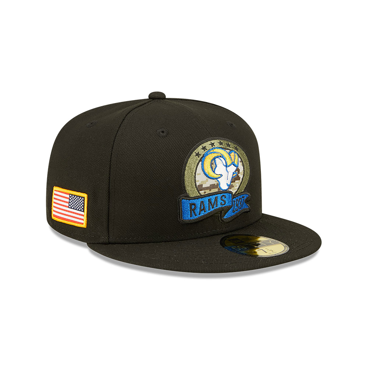 Official New Era NFL Salute To Service Los Angeles Rams Black 59FIFTY ...