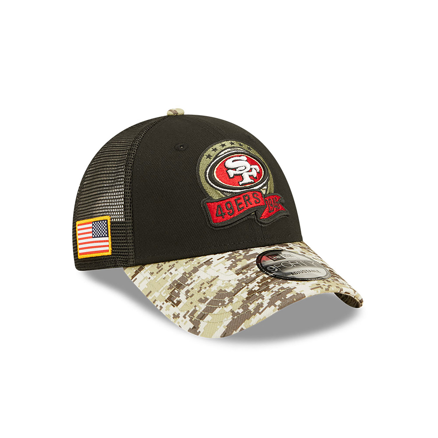 San Francisco 49ers NFL Salute to Service Black Trucker Cap