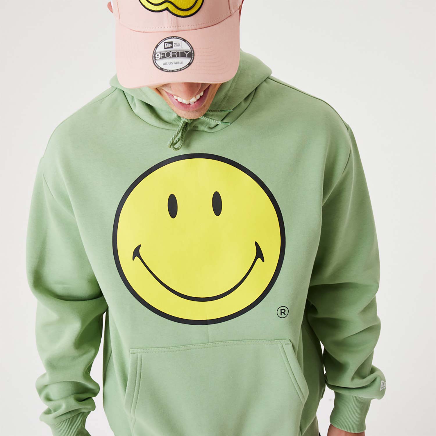 Smiley Essentials Medium Green Pullover Hoodie
