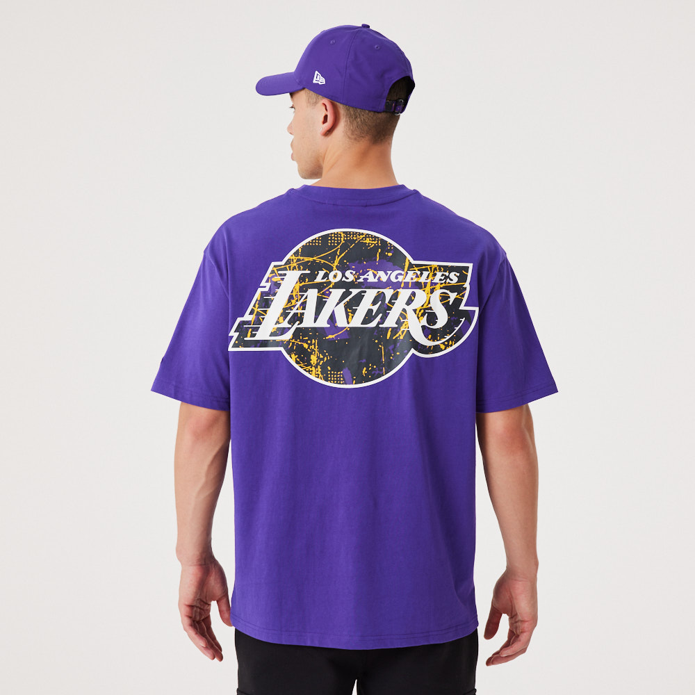 Official New Era NBA Infill Team Logo LA Lakers Purple Oversized Tee ...