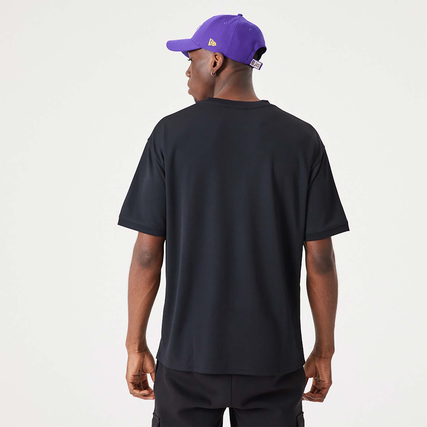 LA Lakers NBA Script Black Oversized T-Shirt