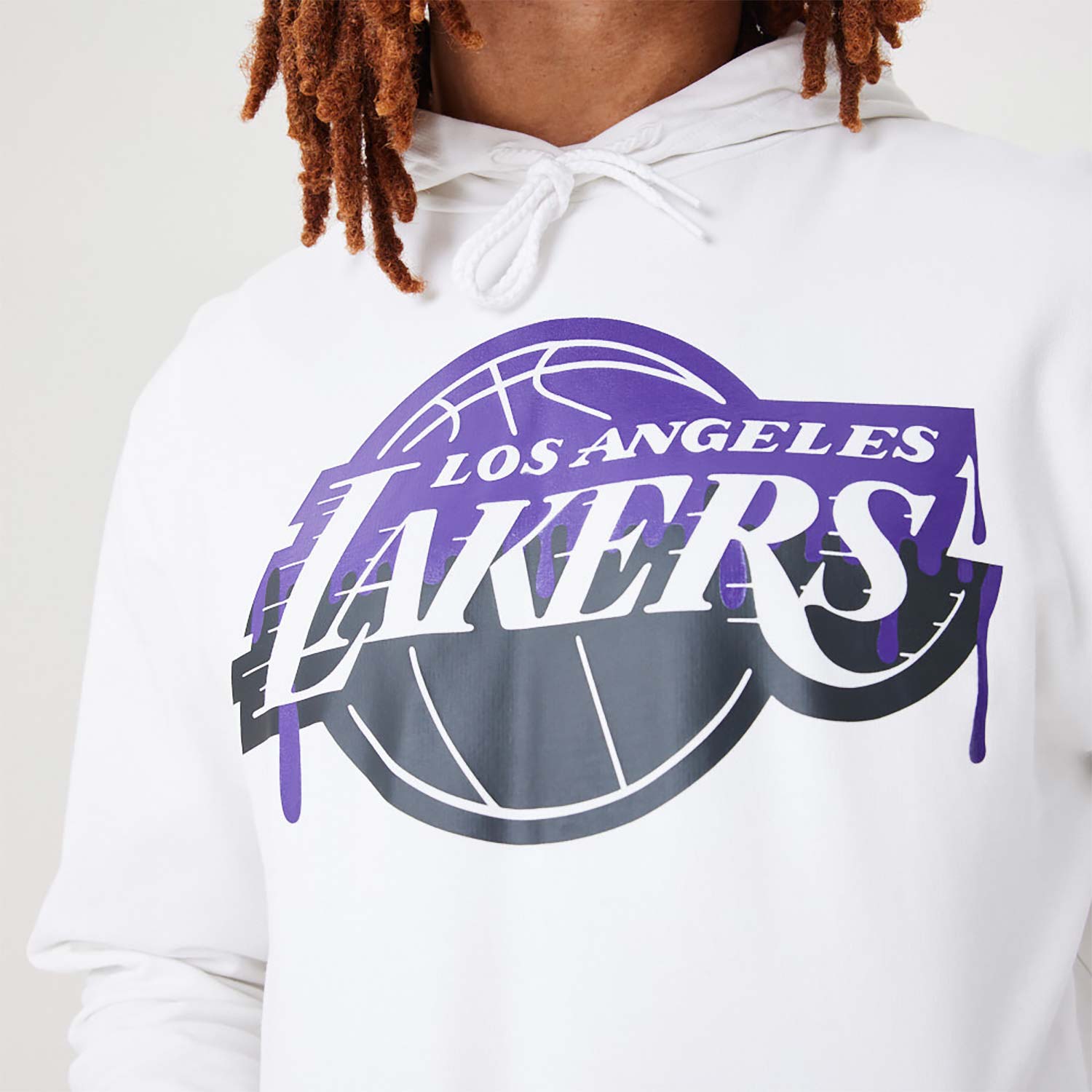 Felpa con cappuccio LA Lakers NBA Drip Logo bianca