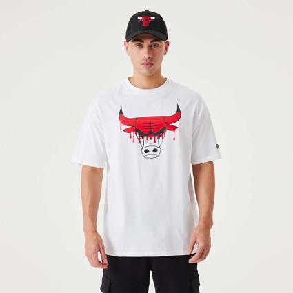 Chicago Bulls NBA Team Logo Mesh Black Oversized T-Shirt