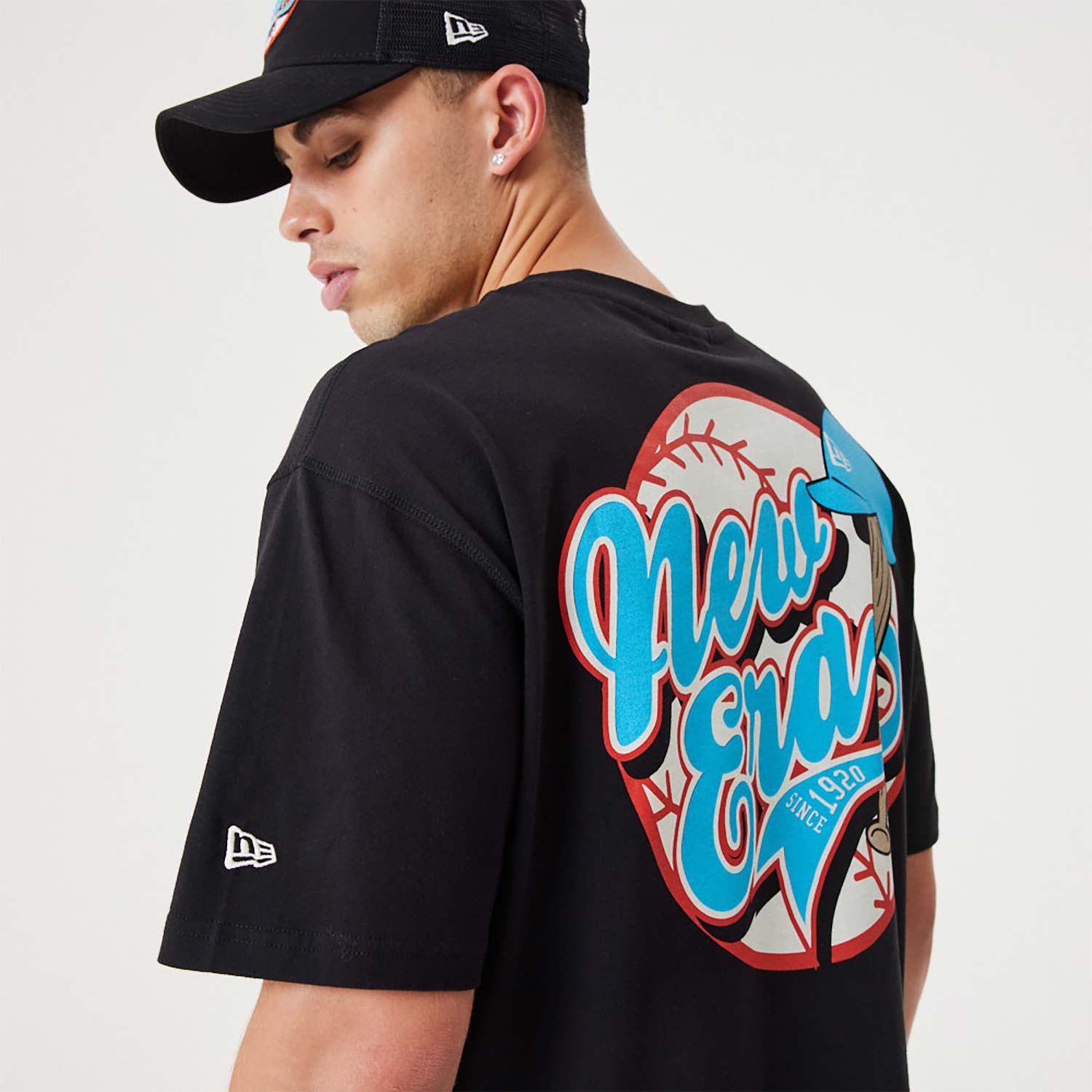 New Era Heritage Baseball Graphic Black Oversized T-Shirt