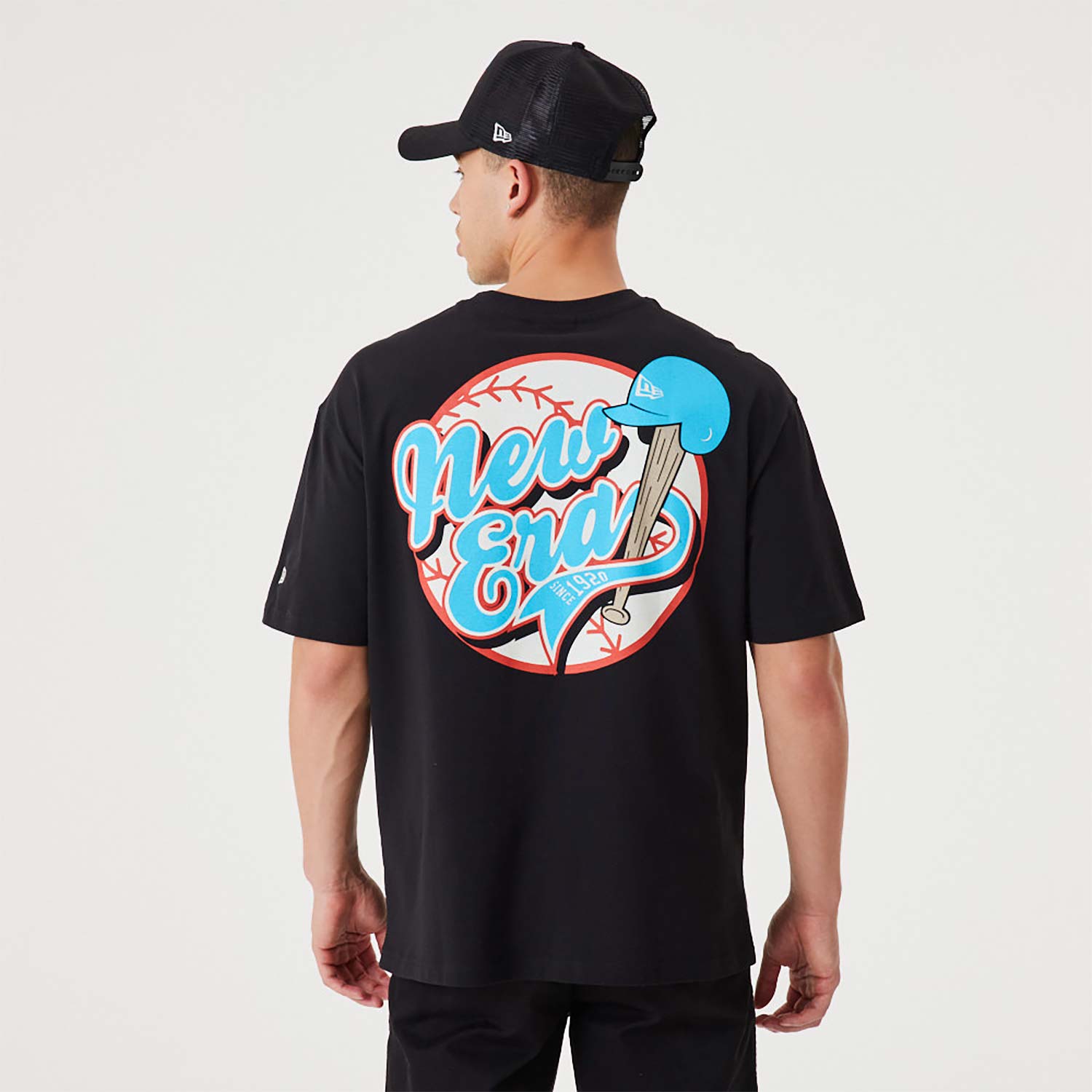 New Era Heritage Baseball Graphic Black Oversized T-Shirt