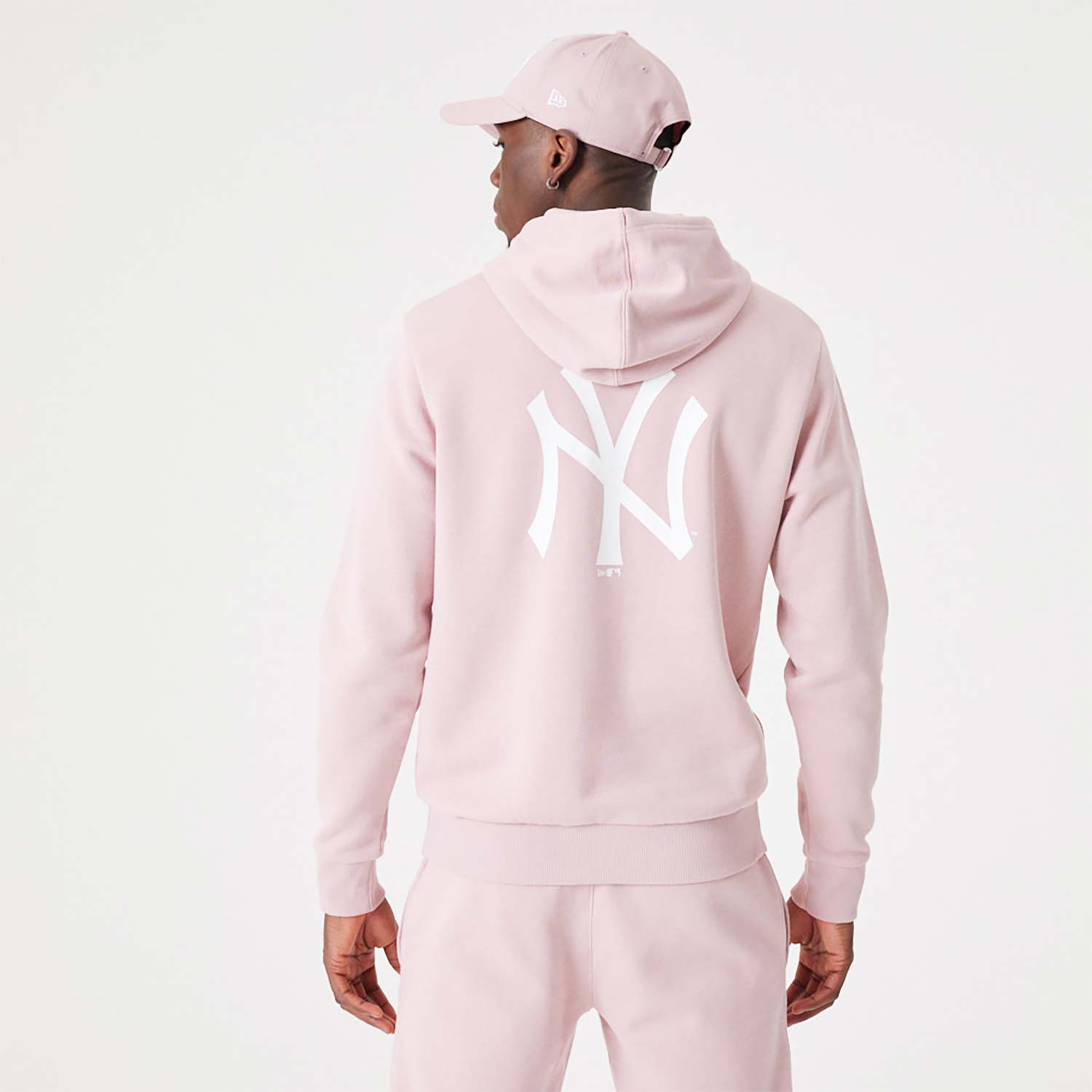 New York Yankees MLB League Essential Pastel Pink Pullover Hoodie