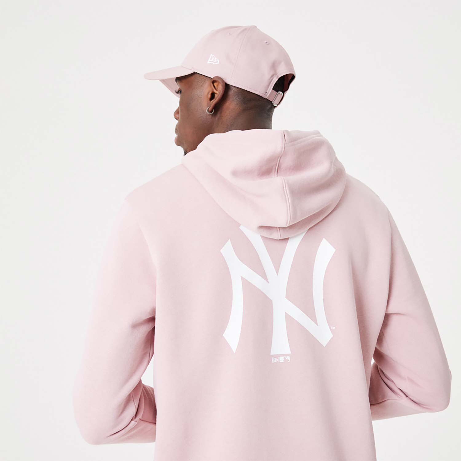 New York Yankees MLB League Essential Pastel Pink Pullover Hoodie