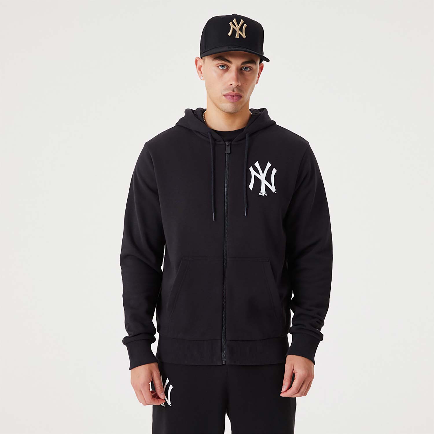 New York Yankees MLB League Essential Black Full-Zip Hoodie