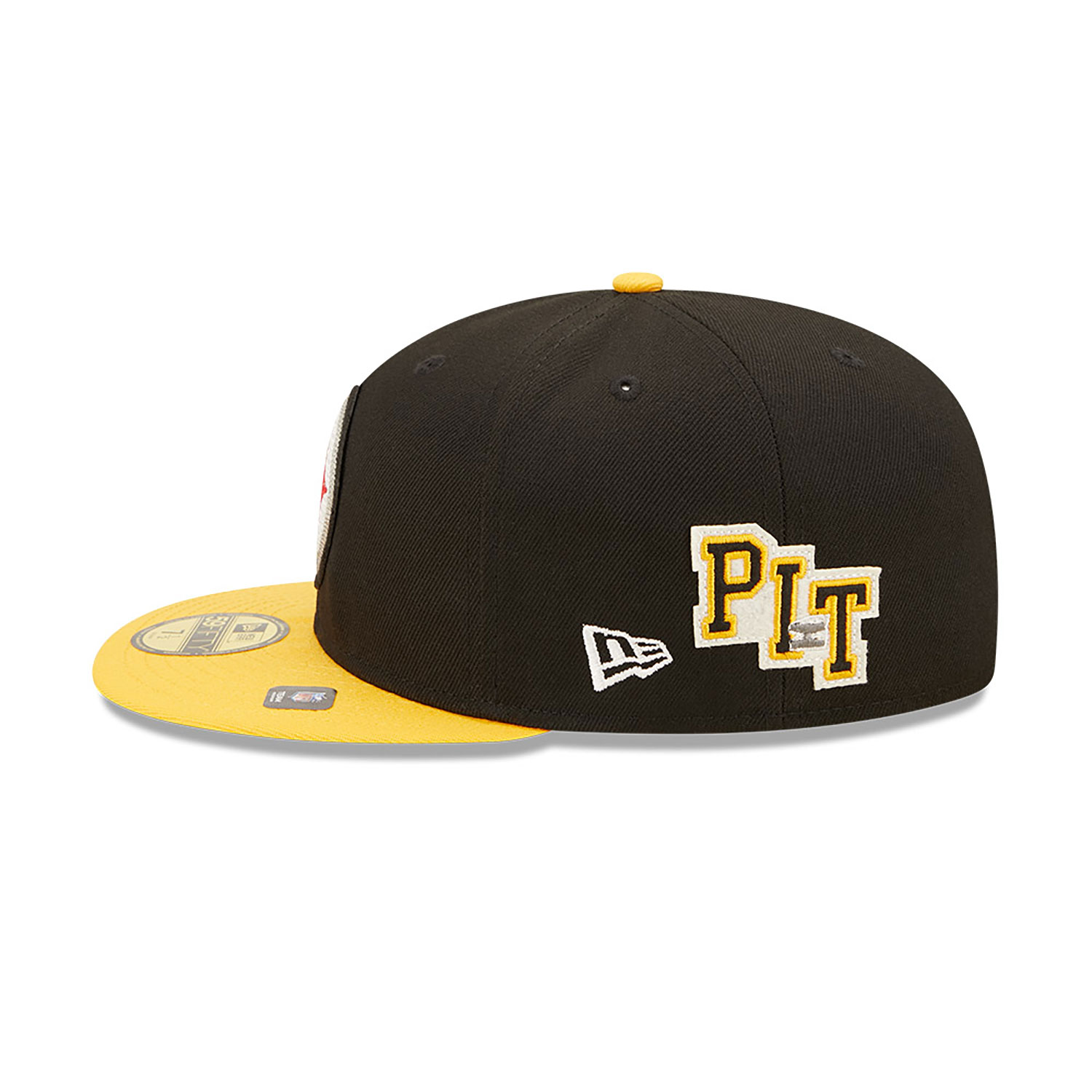 Pittsburgh Steelers NE Letterman Black 59FIFTY Fitted Cap