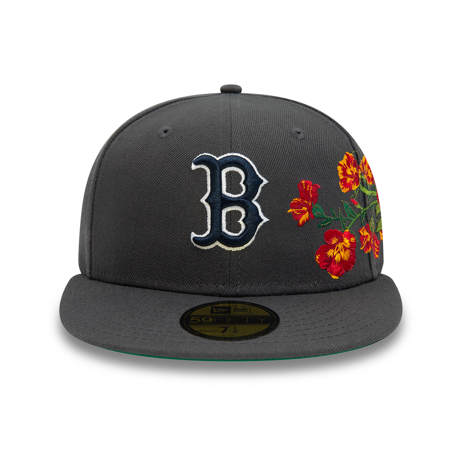 Boston Red Sox MLB Floral Dark Grey 59FIFTY Fitted Cap