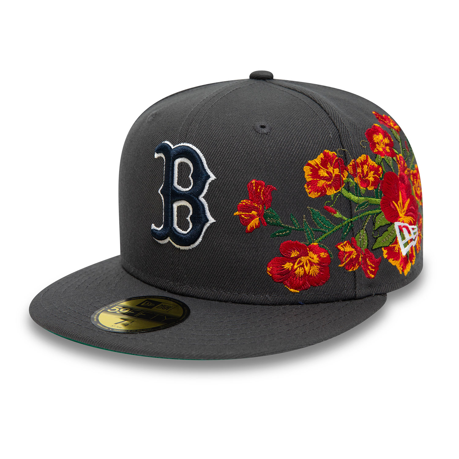 Boston Red Sox MLB Floral Dark Grey 59FIFTY Fitted Cap