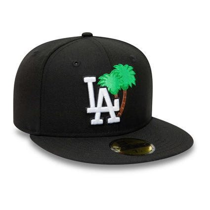 Black Los Angeles Dodgers Plam Tree 59fifty New Era Fitted Hat