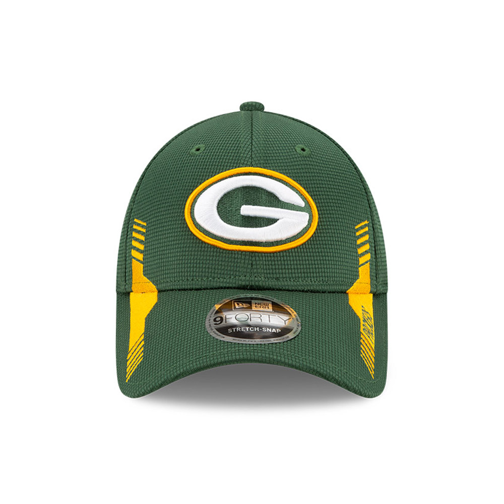 Green Bay Packers NFL Sideline Home Kids Green 9FORTY Stretch Snap Cap