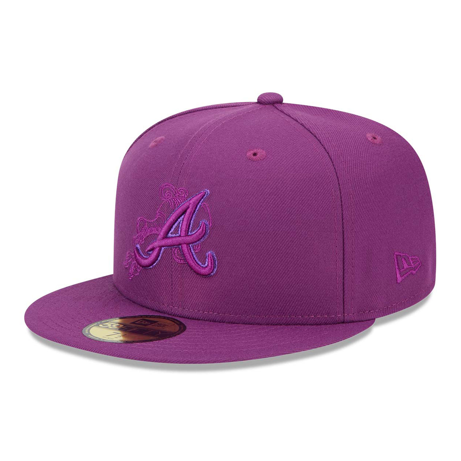Atlanta Braves Zodiac Aquarius Purple 59FIFTY Fitted Cap