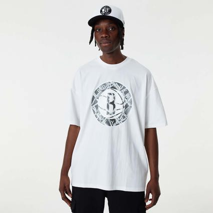 Official New Era NBA Infill Logo Brooklyn Nets Oversized T-Shirt | New ...