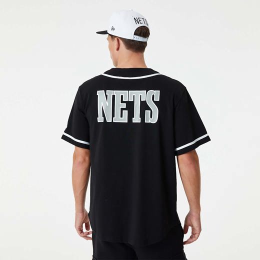 T-Shirt Brooklyn Nets NBA Baseball Jersey Nera