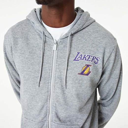 LA Lakers NBA Essentials Grey Full Zip Hoodie